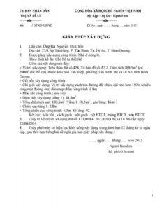 giấy phép cải tạo nhà