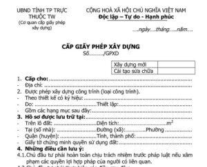 giấy phép xây dựng