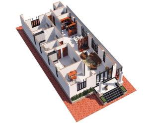 nhà cấp 4 3 phòng ngủ