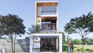 xây nhà ống lệch tầng