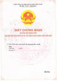 giấy chứng nhận sở hữu nhà